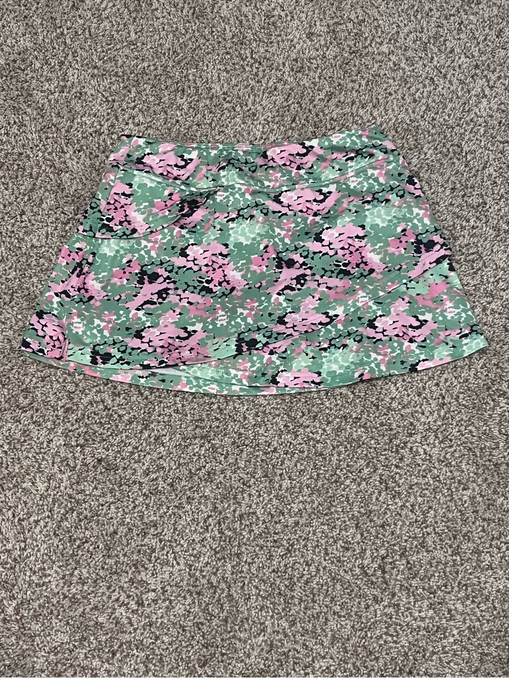BCG Girls Green & Pink Floral Print Skort